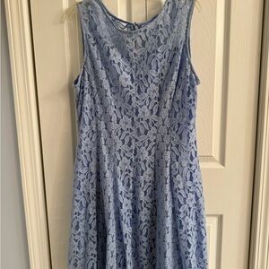 Sandra Darren Light Blue Floral Lace Dress